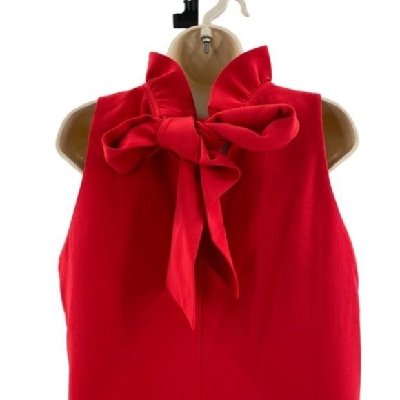 Tuckernuck NEW Blythe Poppy Preppy Bow Sleeveless Mini Dress Cherry Red Size XXS - Picture 8 of 12